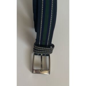 Boggi Milano Navy and Green Striped Belt Size S